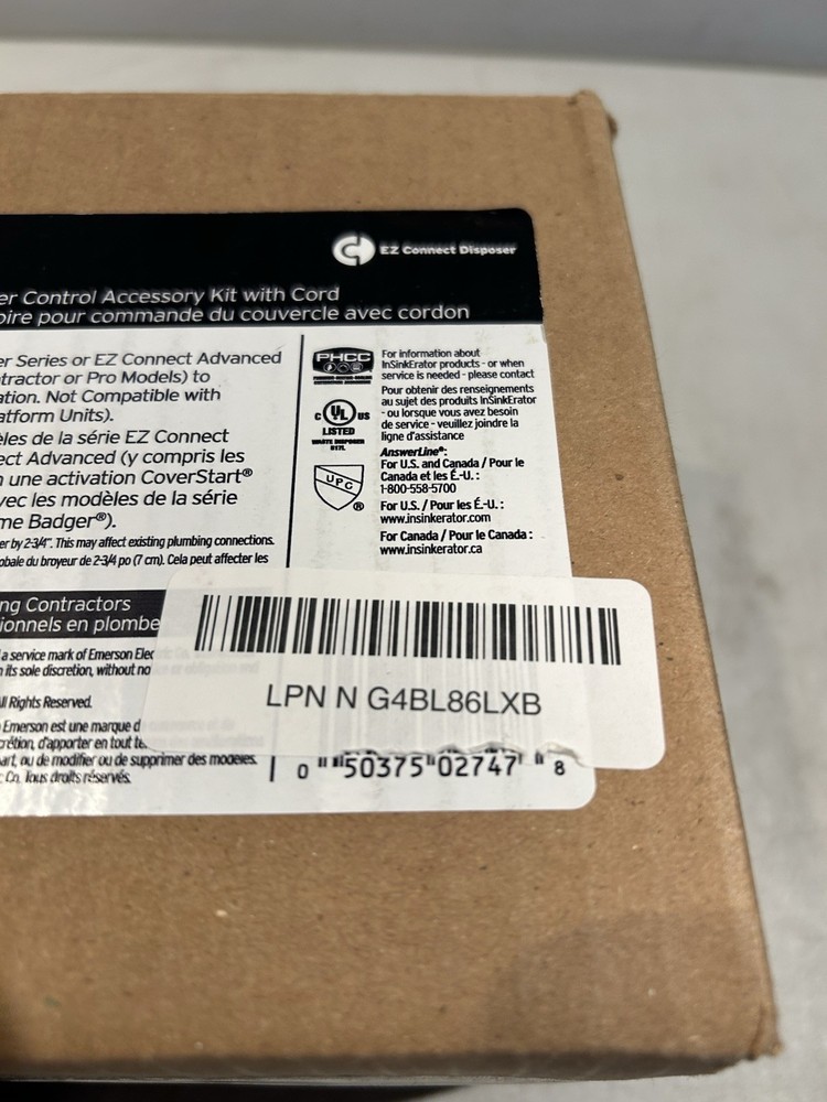 CCKIT-00A Insinkerator Cover Control Accessory Kit with Cord New OEM