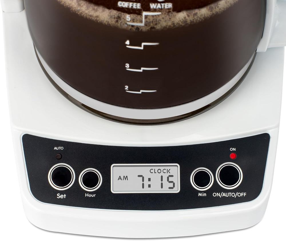 5-Cup Mini Drip Coffee Maker, White