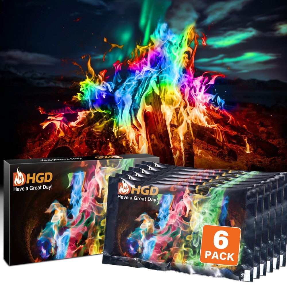 Magic Campfire Color Flame Packets, 6-Pack for Fire Pit, Fireplace & Camping