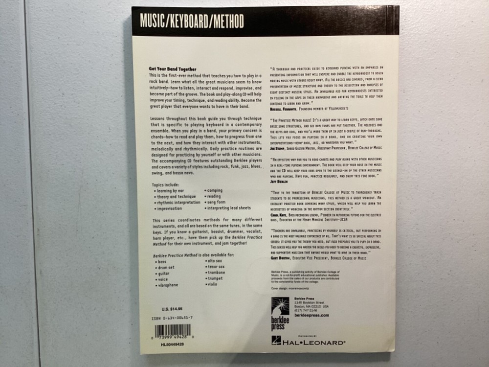 Berklee Practice Method Keyboard CD Russell Hoffmann Paul Schmeling