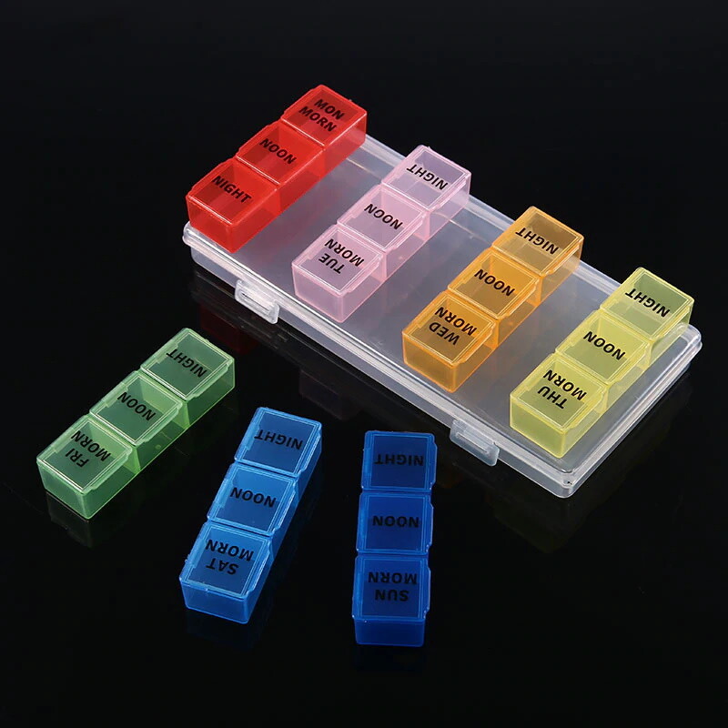 7 Day Weekly Medication Pill Organizer Storage Container Box Case 3 Times A Day
