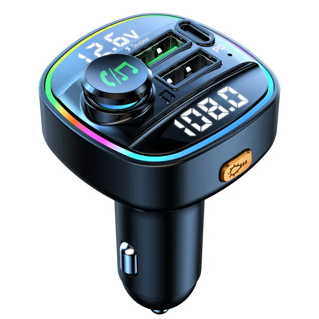 Bluetooth 5.0 Car Wireless FM Transmitter Adapter USB PD Charger AUX Hands US