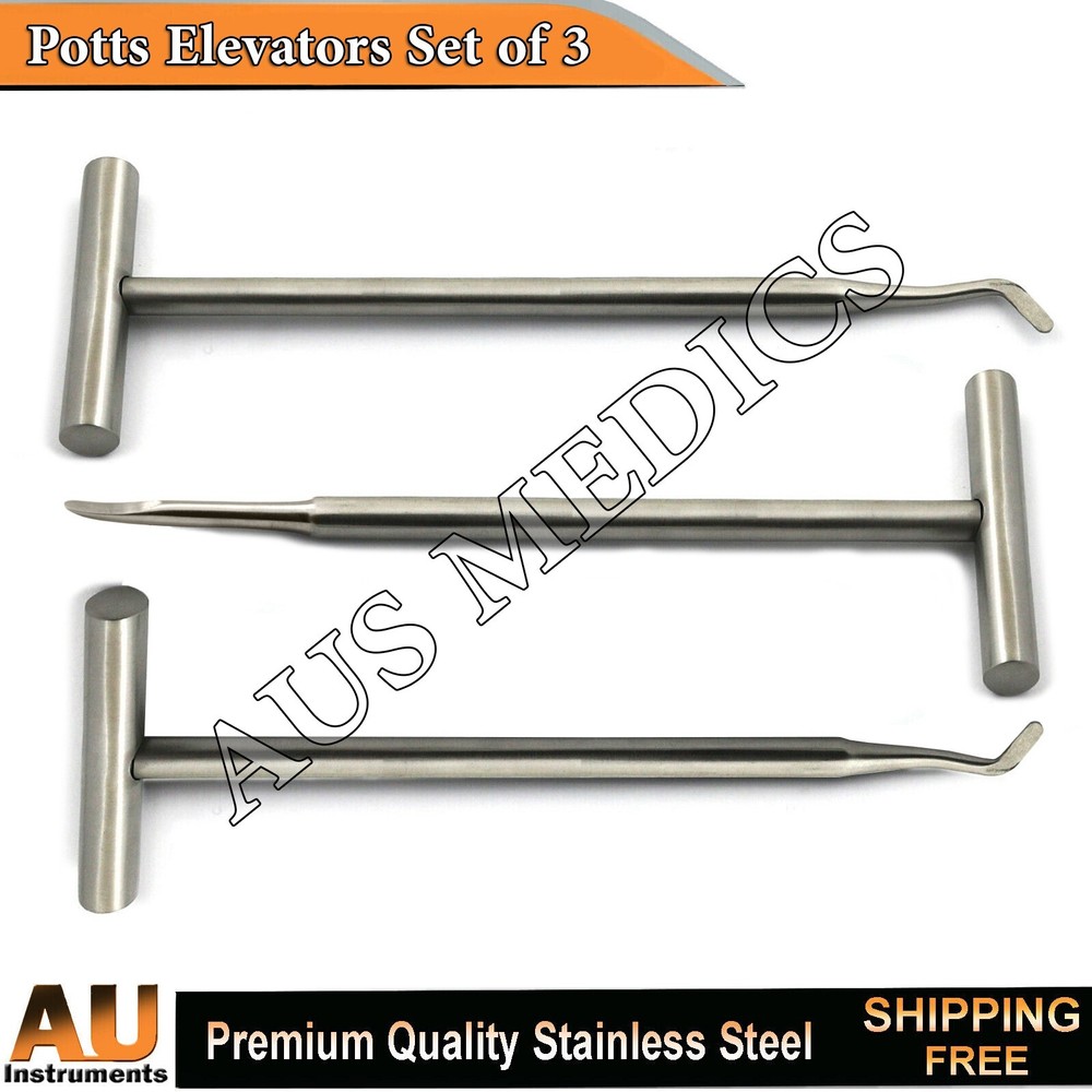 Surgical Tooth Extracting Potts Elevators Root Extraction Instruments