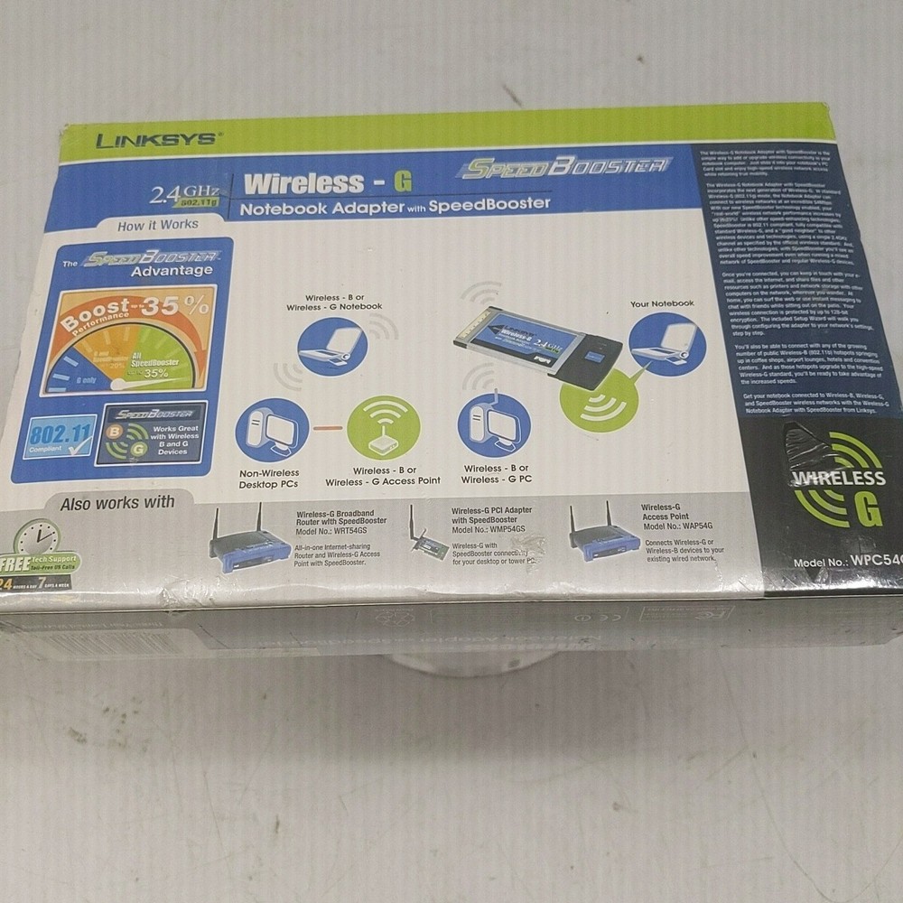 LINKSYS WIRELESS-G NOTEBOOK ADAPTER WITH SPEED BOOSTER