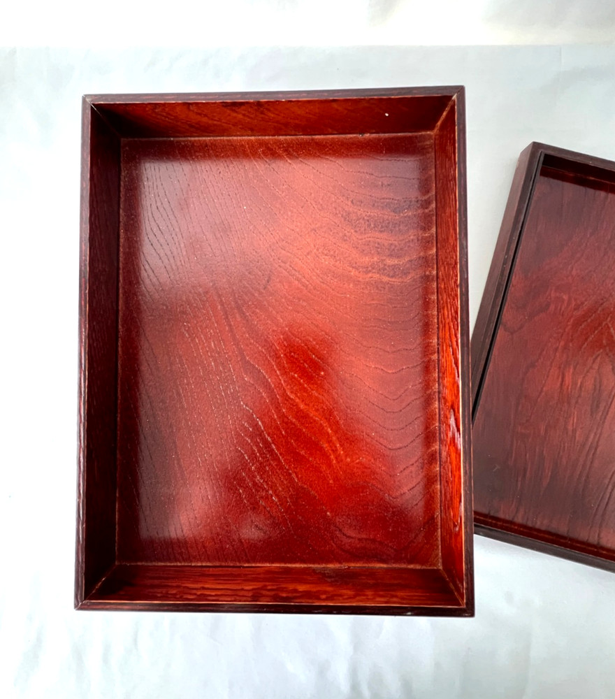 Vintage Japanese Aizu Lacquerware Writing or Document Box with Drawer