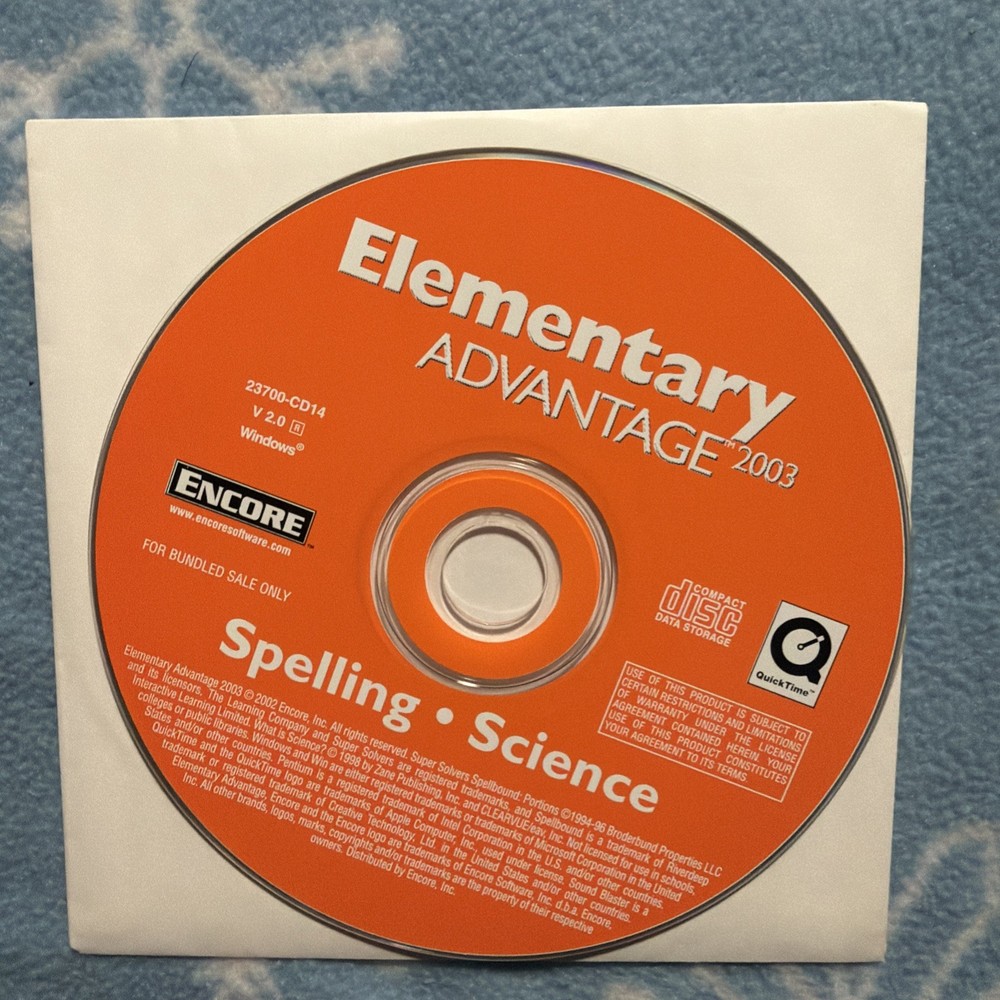 Lot of 7 Elementary Advantage 2003 PC CD-ROM Set - Math Reading Spanish Typing