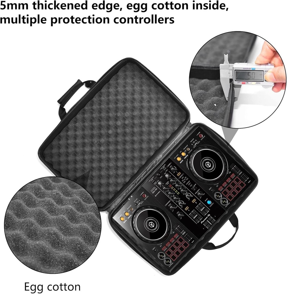 DJ Controller Case Hard Storage Bag Zipper Handle Shoulder Strap Padded Travel
