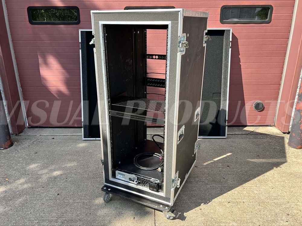 Omega Rack Road Case 28RU w/ APC Smart UPS for Server Network Data Audio Visual