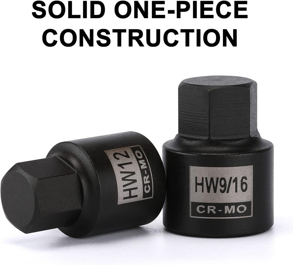 16 Pieces 3/8" Drive Low Profile Hex Socket Set, Impact Allen Bit Socket, CR-...