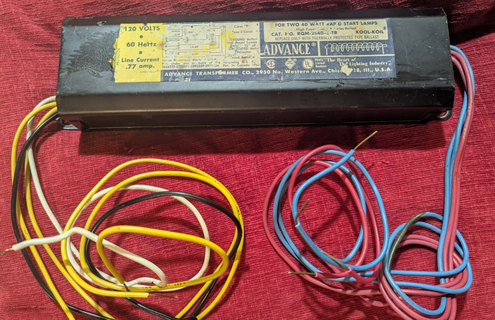 Vintage - Advance Kool Fluorescent Light Ballast – 120V 60H