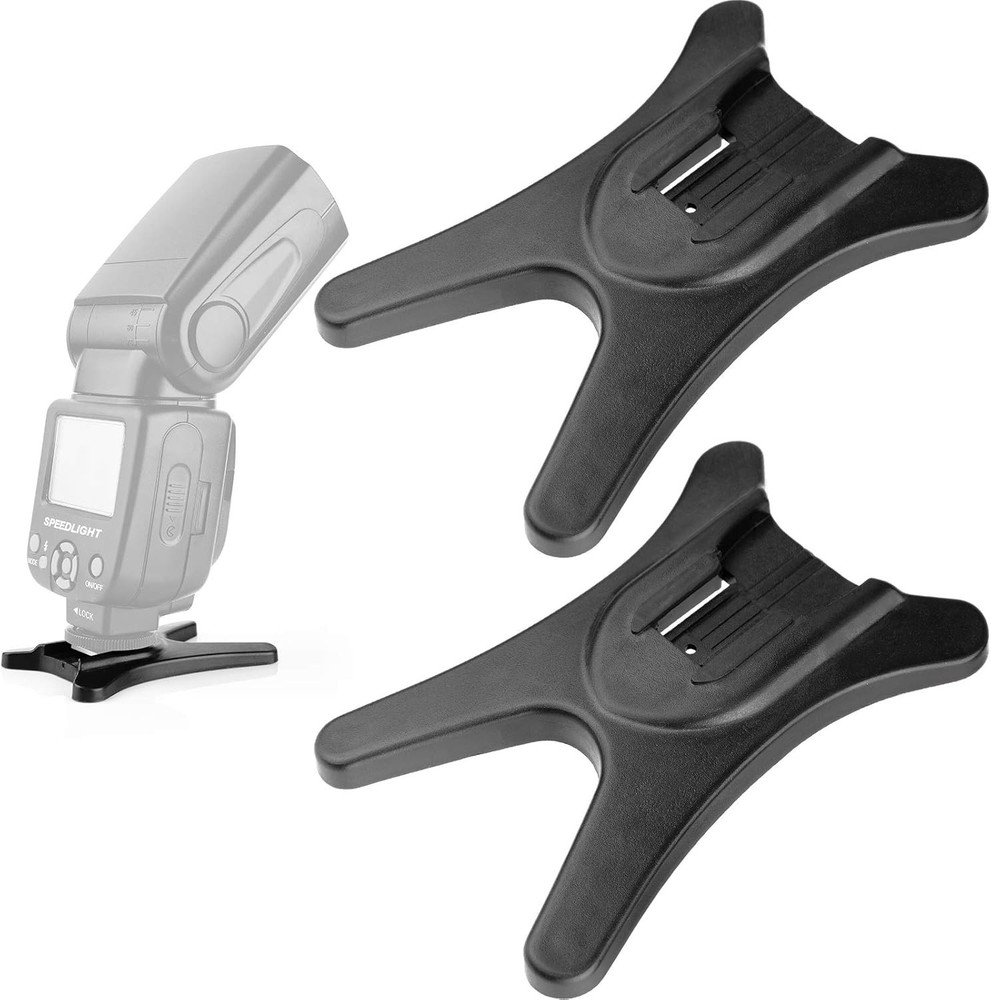 2-Pack Camera Flash Stands with Hot Shoe Mount - Universal Compatibility
