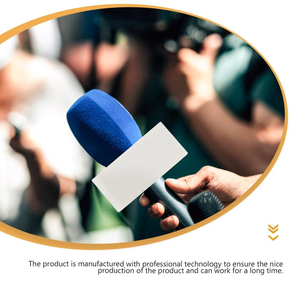 Custom Mic Flag Triangle White Abs Microphone Logo Interview Station Label fo...