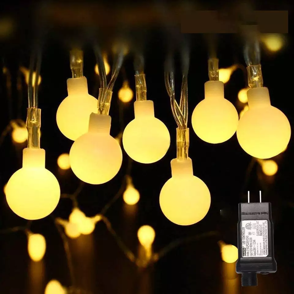 Globe String Lights 100 Led, Indoor String Lights 8 Modes Fairy Lights Plug in