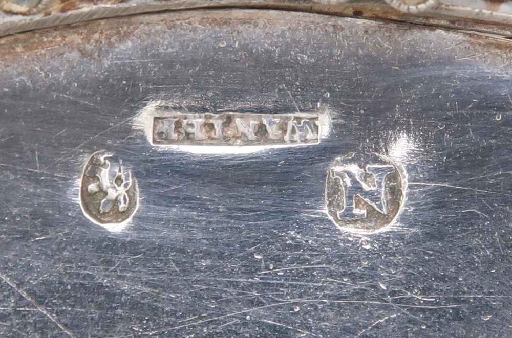 Nuremburg German Solid Silver Woven Filigree Basket marked Winter ca 1820