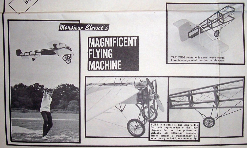 BLERIOT PLAN + CONSTRUCTION ARTICLE to Build 28" Span UC Scale Model Airplane