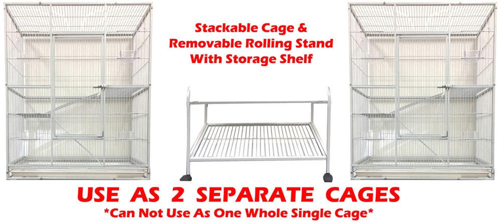 LARGE 74" Double Stackable Chew-Proof Ferret Rat Mice Squirrel Chinchilla Cage