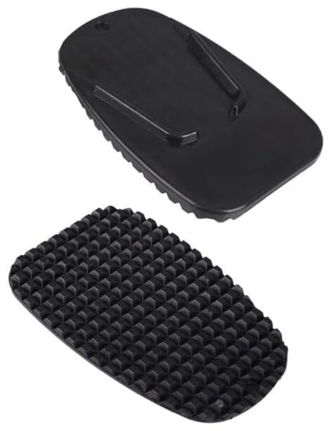 2Pcs Black Motorcycle Side Kickstand Pad - Non-Slip Base Support Plastic Pad