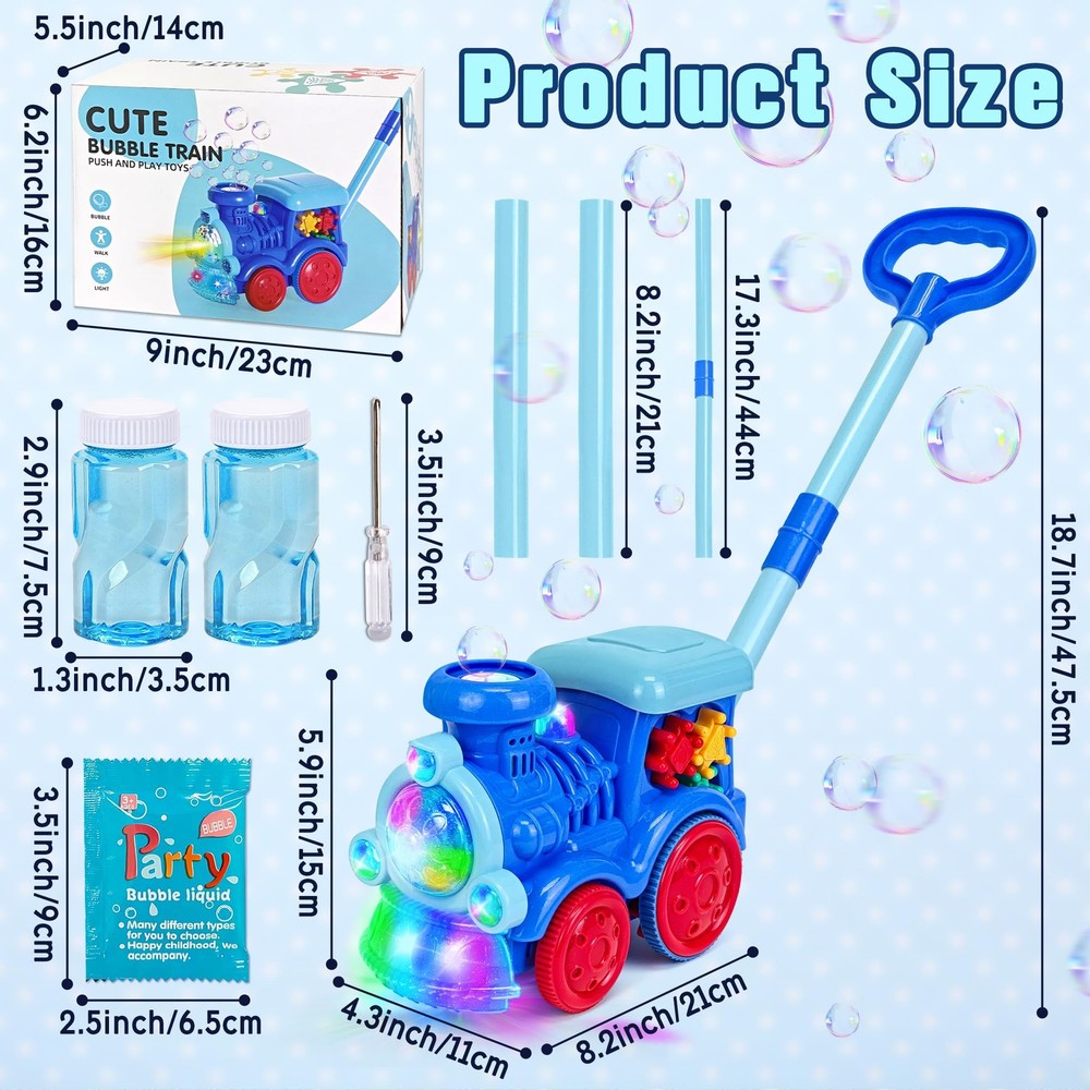 Goenb Automatic Bubble Machine Blower Maker, Music One Size, Blue