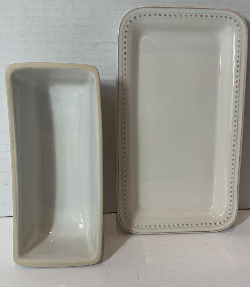 Sur la Table Covered Butter Dish 8" Classic White