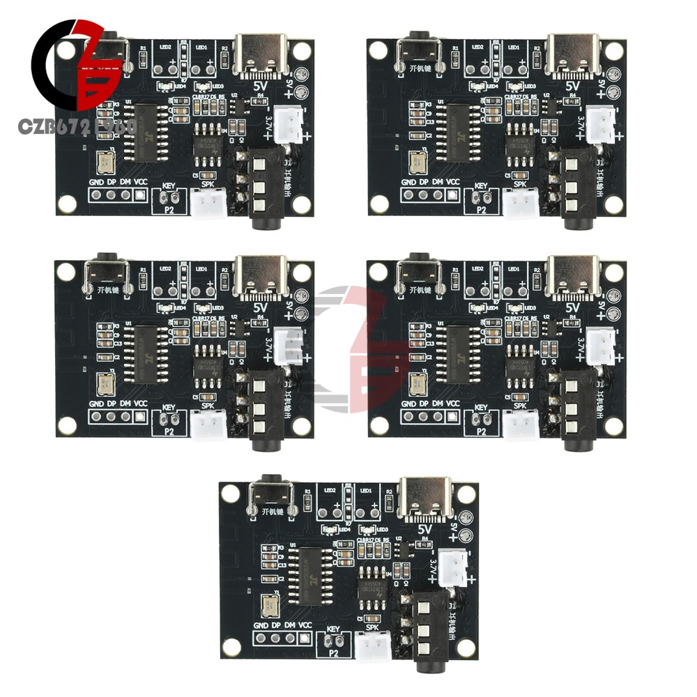 5PCS DC 5V 5W Bluetooth Amplifier Board Mono Mini Audio Module Type C Interface