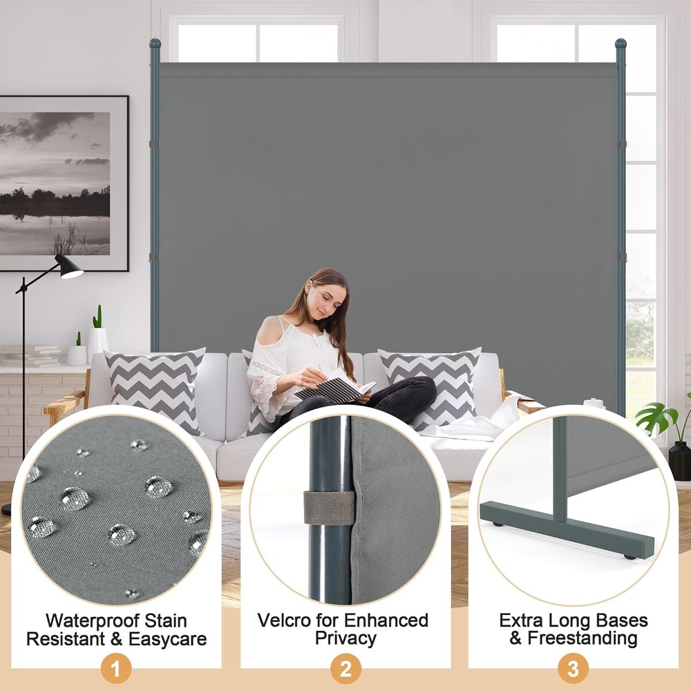 6FT Extra Thick Single Panel Room Divider Heavy Duty Privacy Partition Screen