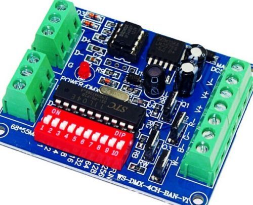 DMX512 Decoder 4CH Channel 16A RGBW Controller LED stage lighting CMOS Output