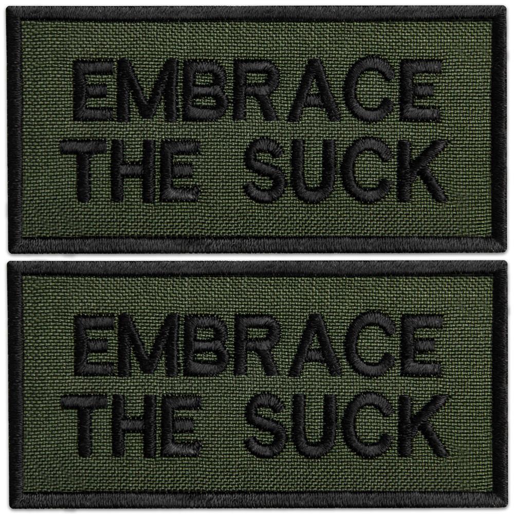 2 Pcs Embrace The Suck Patch Set, Embroidered Hook and Loop Patches