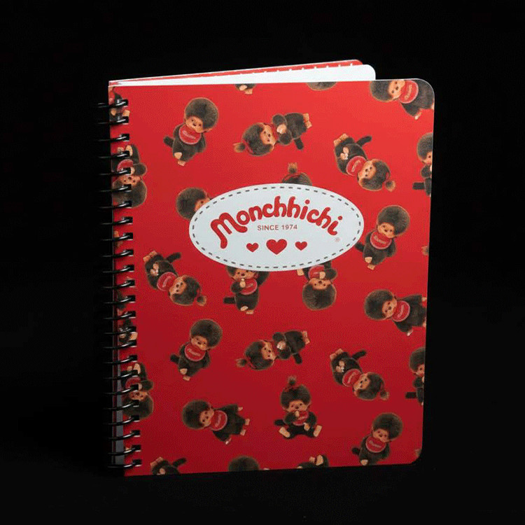 Monchhichi Since 1974 Red 200 Page Spiral Bound Journal Notebook