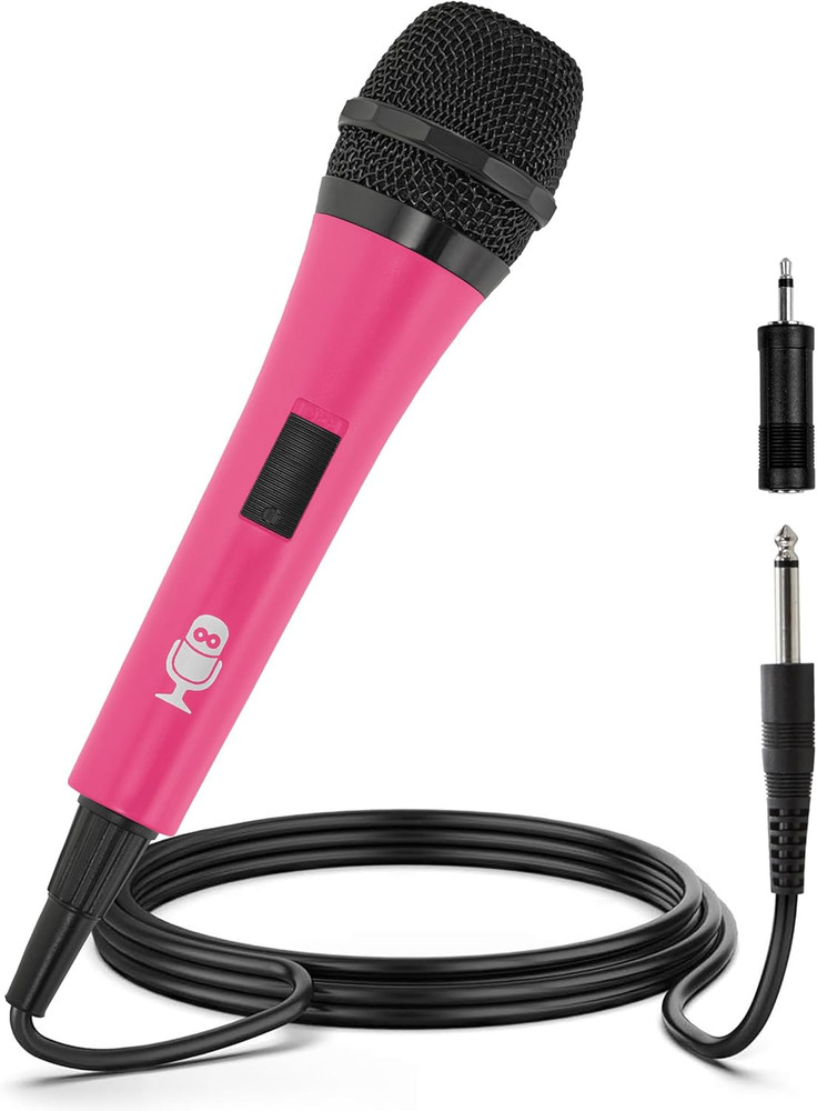 Wired Microphone for Karaoke, (Pink) - Unidirectional Dynamic Vocal Microphone -