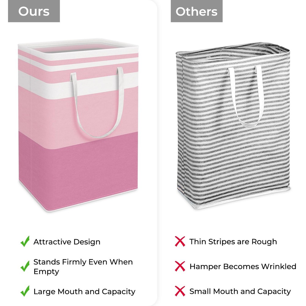 2 Pack Large Laundry Baskets, Waterproof, Freestanding Laundry Hampers, Colla...