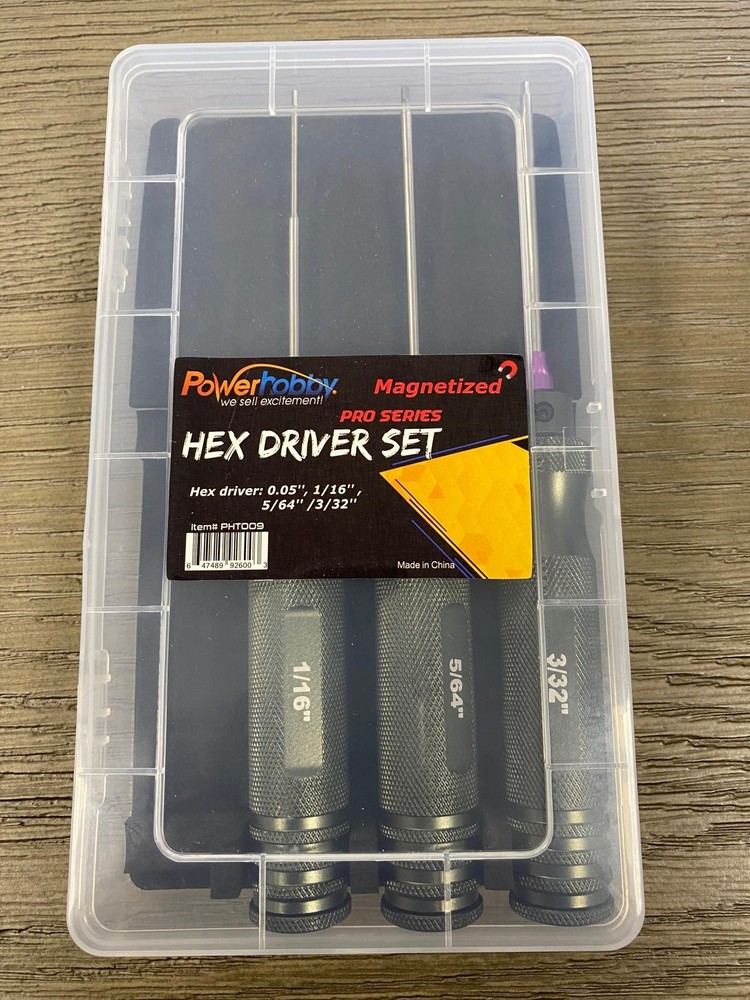 OPEN Powerhobby PHT009 Magnetized Hex Tool Set Standard 1/16'' 5/64'' 3/32