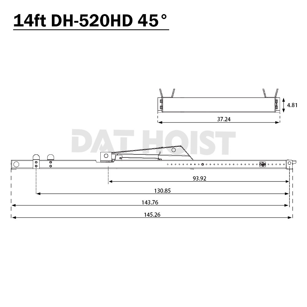 Subframe hoist kit 14ft DH-520 45°
