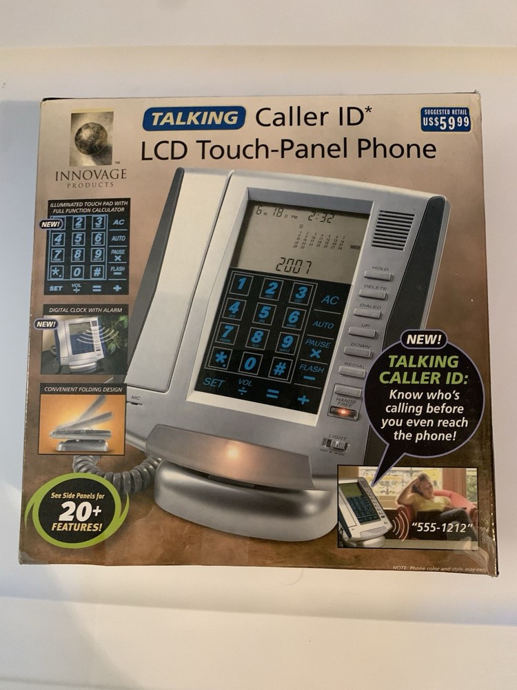 Innovage Phone Talking Caller ID LCD Touch Panel Land Line Silver