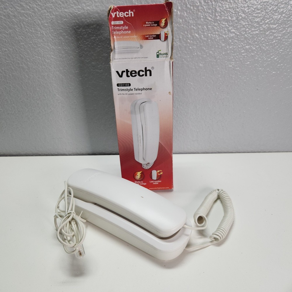 VTech CD1103 Trimstyle Corded Phone - White - Pre-owned