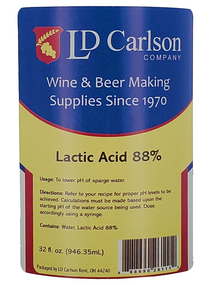 Wine And Beer Making Lactic Acid 88% 32oz