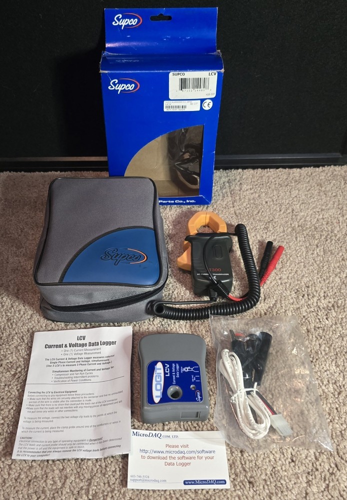 SUPCO LOGiT LCV Current & Voltage Data Logger Complete New Open Box