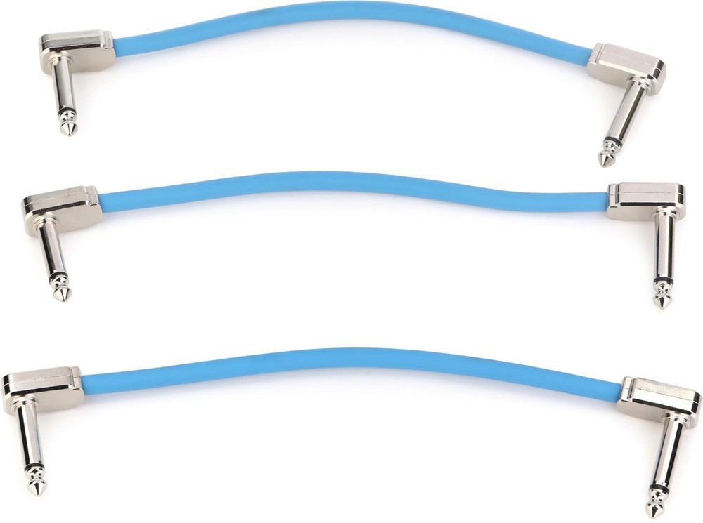 Ernie Ball Flex Patch Cable - 6 inches, Blue, 3-pack