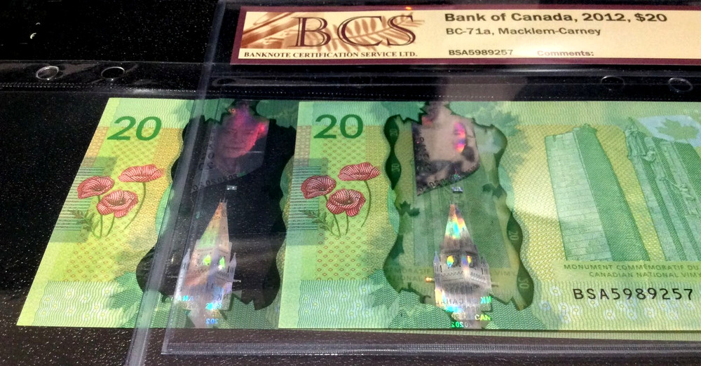 ERROR Unique Blue Green Tint Coloring on Back only 🍁 Canada 2012🍁 BCS CERT