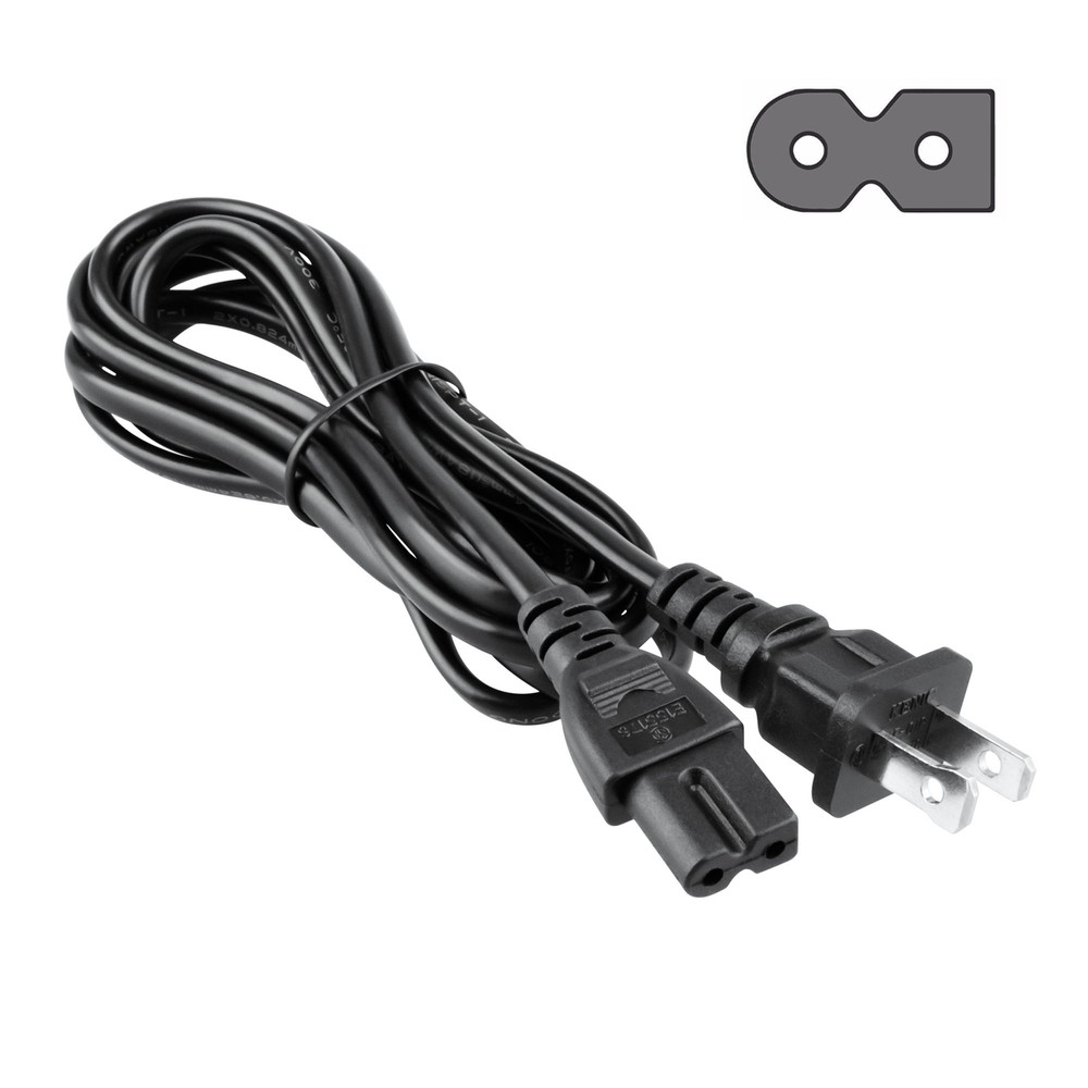 6ft AC Power Cord Cable For Vizio E32-C1 E32-D1 E32H-C1 2-Prong Wire Lead