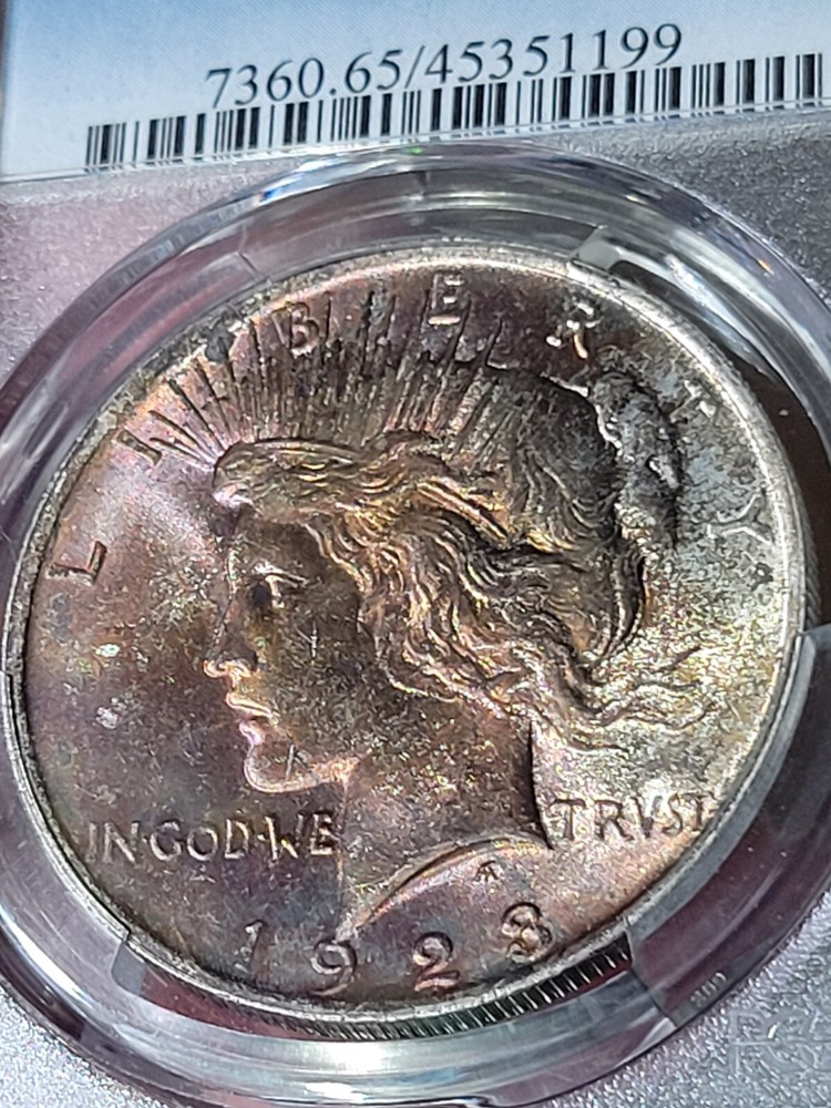 1923 $1 Peace Dollar PCGS MS65 Toned