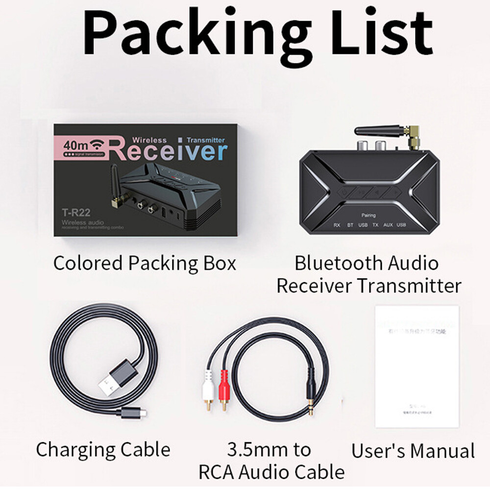 Long Range Bluetooth Transmitter Receiver For TV Home Car Stereo Audio Adapter