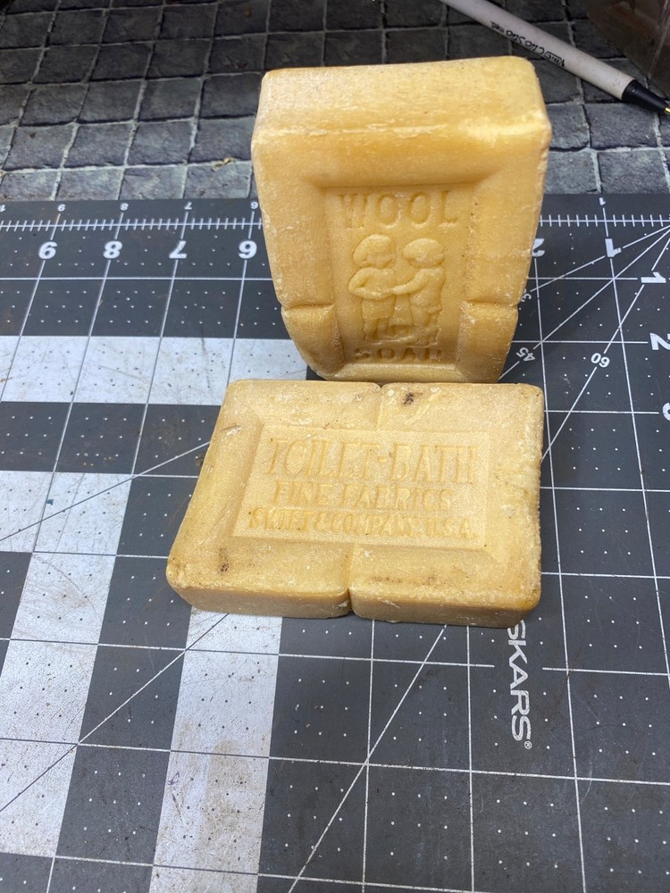 Pair Vintage/Antique Wool Soap Bars ( Swift & Co. )