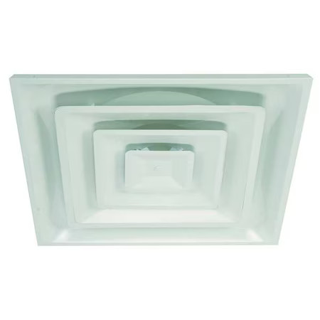 Ceiling Diffuser, Square, 8 In, White, Steel, 4Mjv3