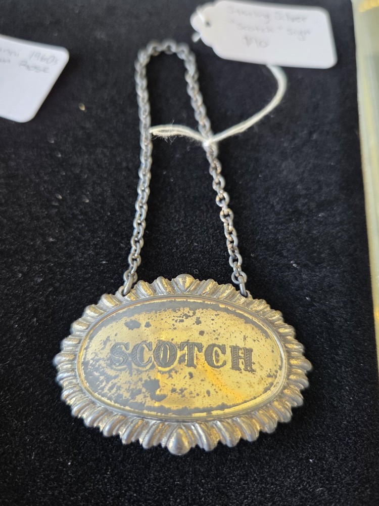 Vintage Sterling Silver Scotch Label