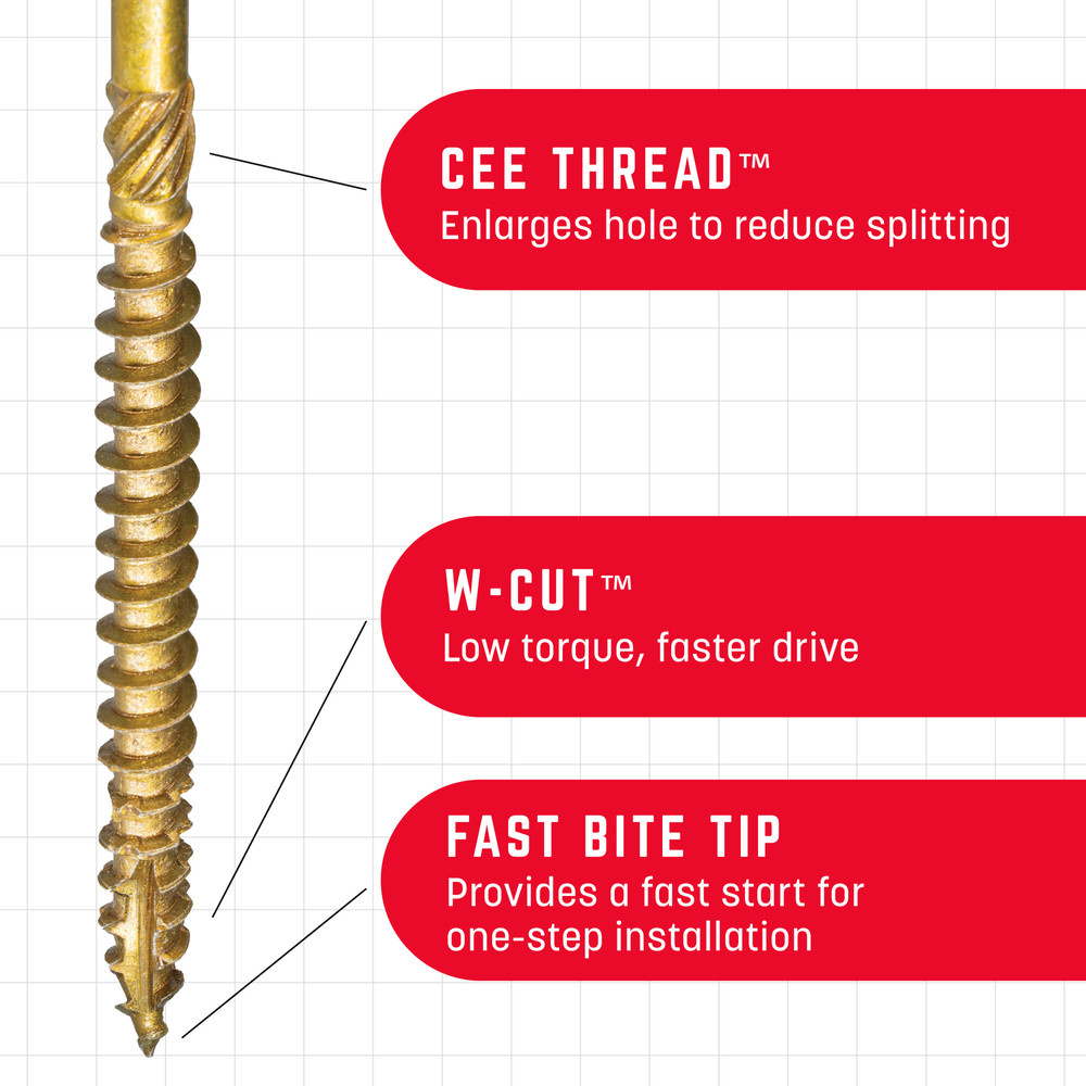 GRK Fasteners RSS™ 5/16 x 6 Inch, Rugged Structural Screws, 300 PCS, Rust