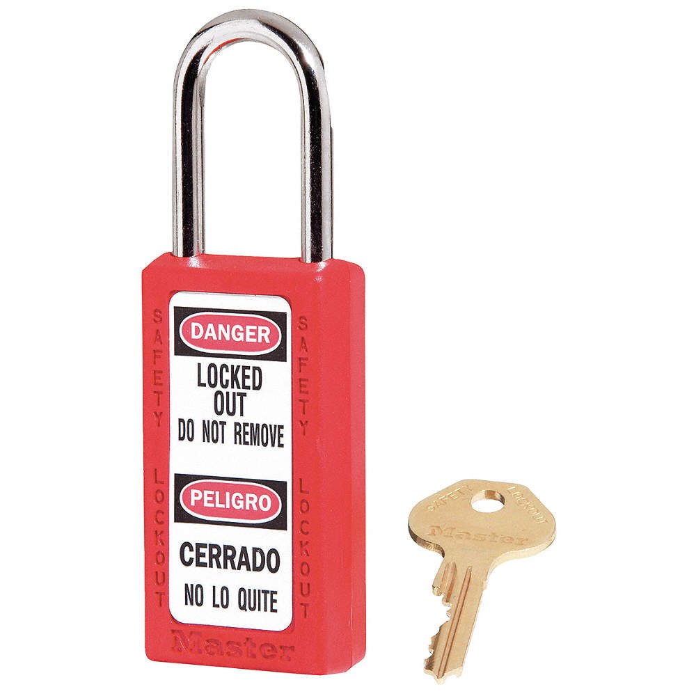 MASTER LOCK 411RED Lockout Padlock,KD,Red,3"H 4FG11