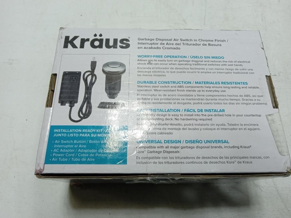 Kraus Garbage Disposal Air Switch Kit with Flat-Top Push Button