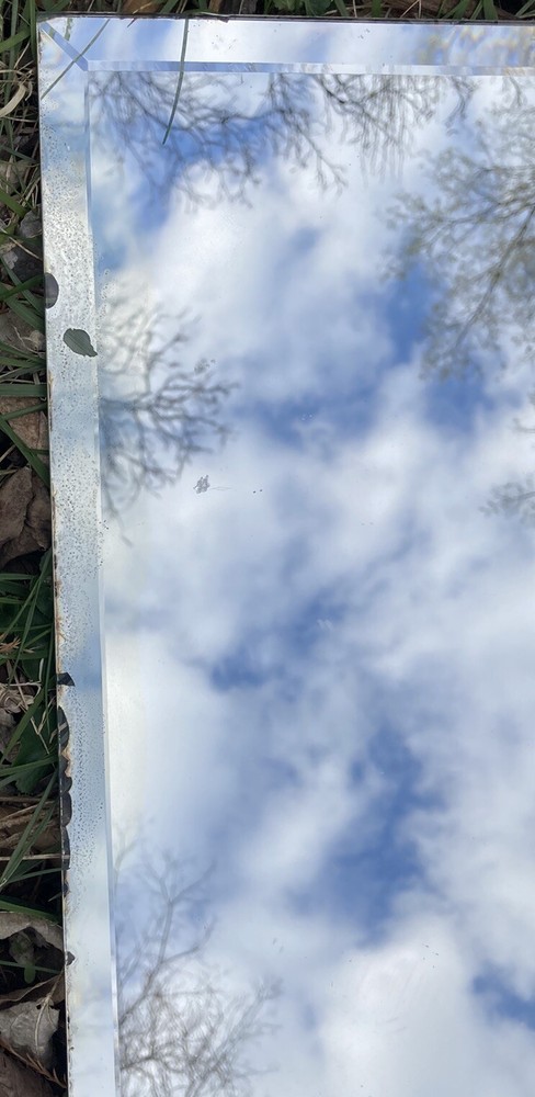 mid century modern mirror wall beveled glass rectangular 1953