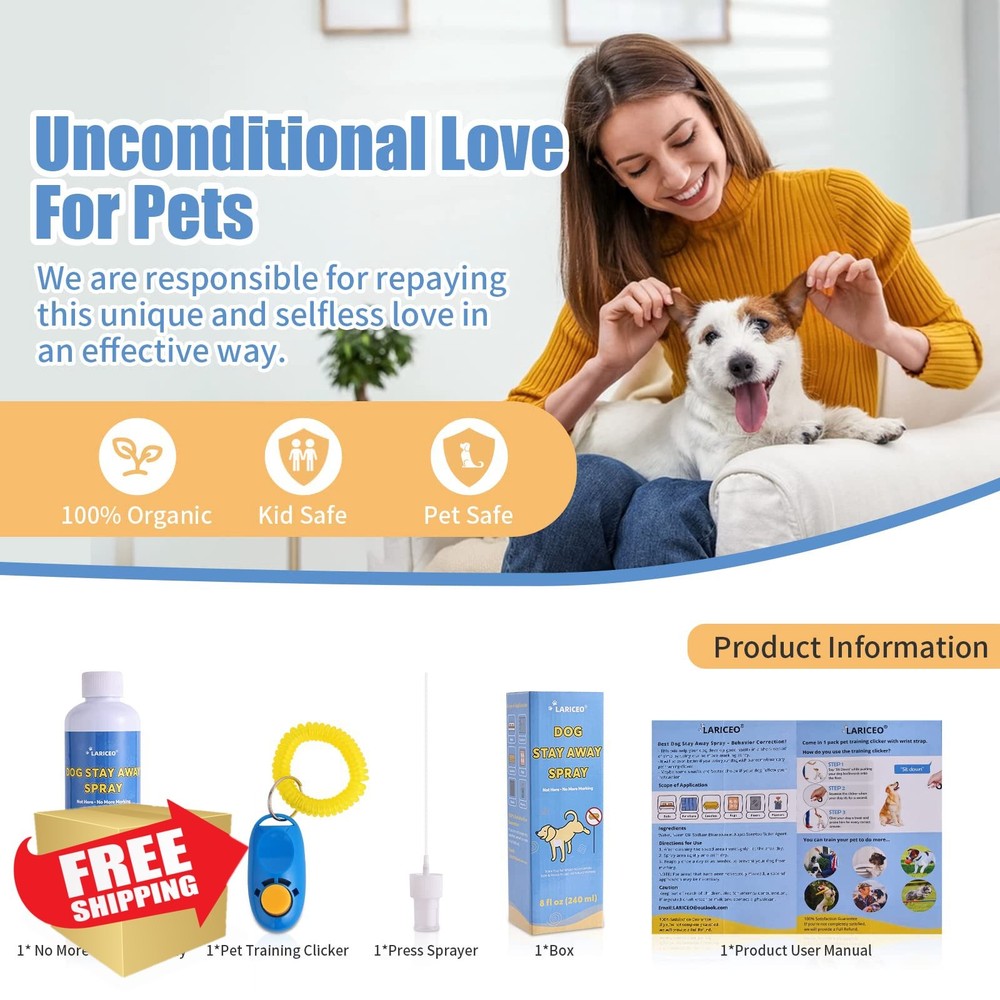 LARICEO 8oz Dog Marking Solution, Behavior Support Spray, Gentle