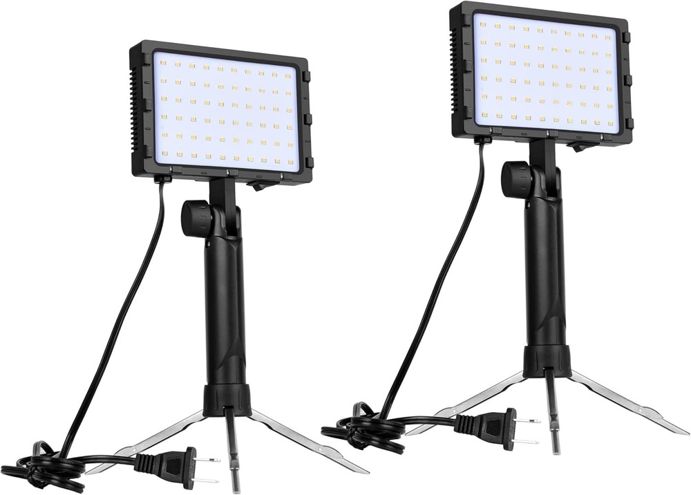 Continuous LED Studio Lighting Kit - 60 LEDs, 15W Brightness, Portable Design